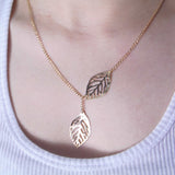 Heart Leaf Moon Necklace For Women