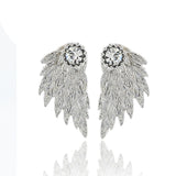Gothic Silver Angel Wings Earrings Unisex