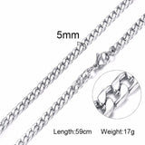 Silver Gold Filled Solid Necklace For Men
