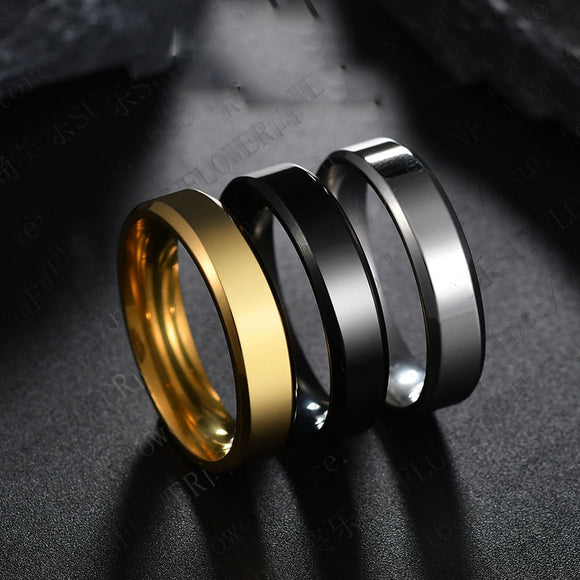 Steel Black Rings Set For Men